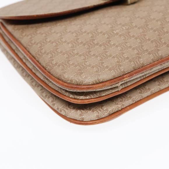 CELINE Macadam Canvas Shoulder Bag Beige Gold Auth 92094 - Picture 9 of 16